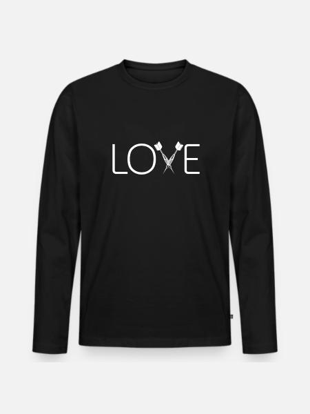 Darts Dart Love - Männer Premium Bio Langarmshirt - Schwarz