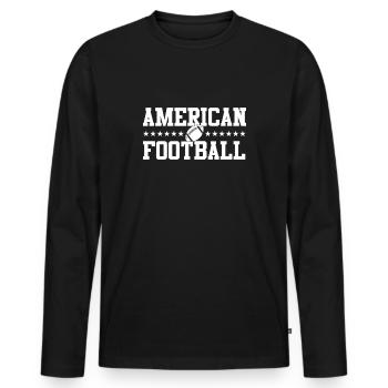 American Football Lettering USA Sport - Men's Premium Organic Long Sleeve Shirt - black - Front - Nico (187cm)