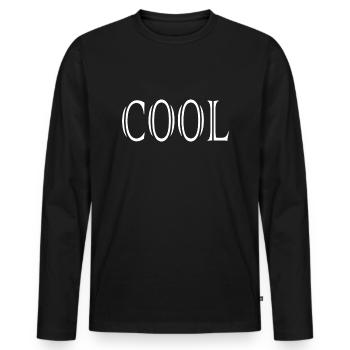 COOL Schlagwort Sprüche Slogan - Männer Premium Bio Langarmshirt - Schwarz - Vorne - Nico (187cm)