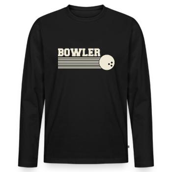 Bowler Bowling League Bowlers - Men's Premium Organic Long Sleeve Shirt - black - Front - Nico (187cm)