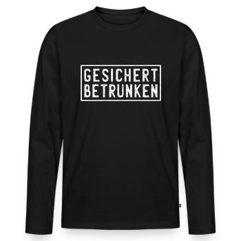 Sécurisé Drunk Father’s Day Malle Style - T-shirt manches longues Premium bio Homme - noir - Devant - Nico (187cm)