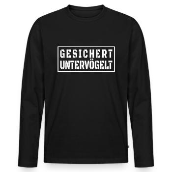 Gesichert Untervögelt Vatertag Malle Style - Männer Premium Bio Langarmshirt - Schwarz - Vorne - Nico (187cm)