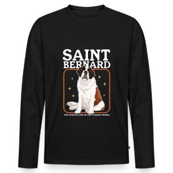 Bernhardiner Hunde St. Bernhardshund Geschenk - Männer Premium Bio Langarmshirt - Schwarz - Vorne - Nico (187cm)