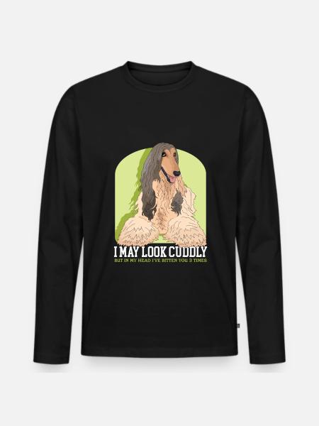 Afghan Hound Gifts - Men's Premium Organic Long Sleeve Shirt - black