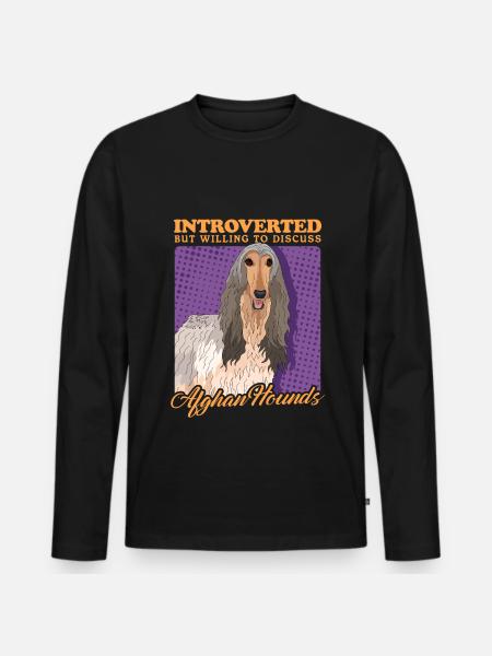Afghan Greyhound Owner Gift - Men's Premium Organic Long Sleeve Shirt - black