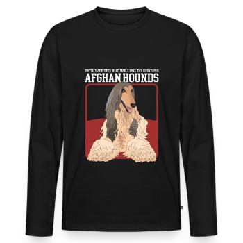 Afghan Greyhound Owner Gifts - Men's Premium Organic Long Sleeve Shirt - black - Front - Nico (187cm)