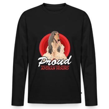 Lévrier afghan papa chien papa cadeaux - T-shirt manches longues Premium bio Homme - noir - Devant - Nico (187cm)