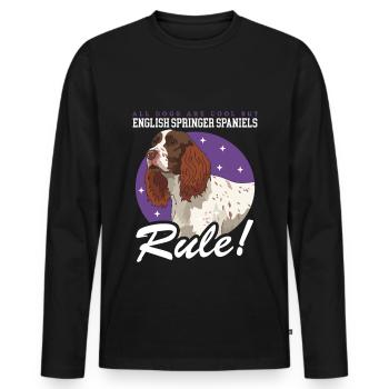 English Springer Spaniel Hund Geschenk - Männer Premium Bio Langarmshirt - Schwarz - Vorne - Nico (187cm)