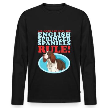 English Springer Spaniel Hund Geschenke - Männer Premium Bio Langarmshirt - Schwarz - Vorne - Nico (187cm)