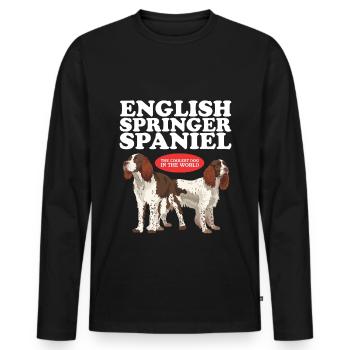 English Springer Spaniel Hunde Geschenke - Männer Premium Bio Langarmshirt - Schwarz - Vorne - Nico (187cm)