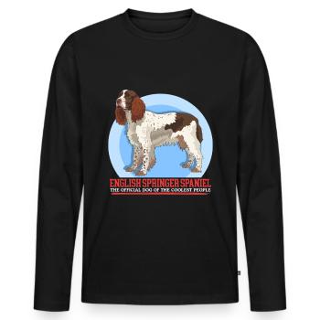 English Springer Spaniel Dog Owner Gift - Men's Premium Organic Long Sleeve Shirt - black - Front - Nico (187cm)