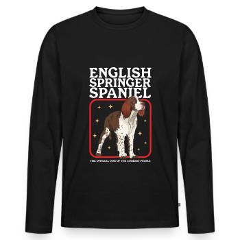 English Springer Spaniel Dog Owner Gifts - Men's Premium Organic Long Sleeve Shirt - black - Front - Nico (187cm)
