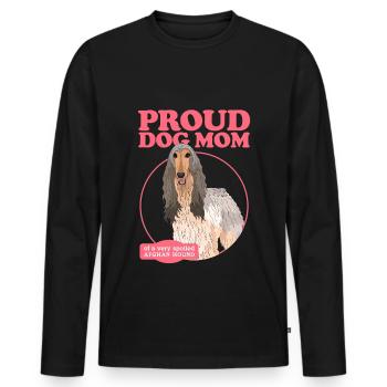 Lévrier afghan maman chien maman cadeau - T-shirt manches longues Premium bio Homme - noir - Devant - Nico (187cm)