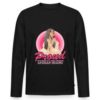 Afghan Greyhound Mom Dog Mom Gift - Men's Premium Organic Long Sleeve Shirt - black - Front - Nico (187cm)