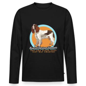 English Springer Spaniel Hunde Geschenke - Männer Premium Bio Langarmshirt - Schwarz - Vorne - Nico (187cm)