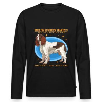 English Springer Spaniel Dog Owner Gift - Men's Premium Organic Long Sleeve Shirt - black - Front - Nico (187cm)