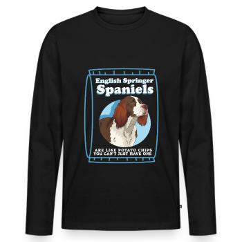 English Springer Spaniel Dog Owner Gifts - Men's Premium Organic Long Sleeve Shirt - black - Front - Nico (187cm)
