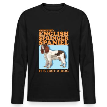 English Springer Spaniel Gifts - Men's Premium Organic Long Sleeve Shirt - black - Front - Nico (187cm)