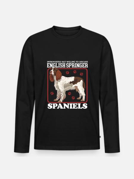 English Springer Spaniel Geschenke - Männer Premium Bio Langarmshirt - Schwarz