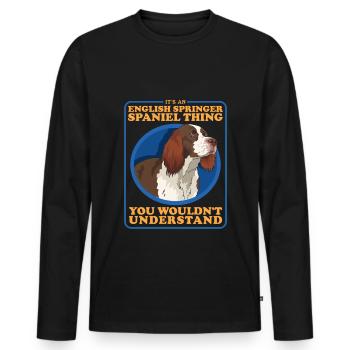 English Springer Spaniel Hund Geschenke - Männer Premium Bio Langarmshirt - Schwarz - Vorne - Nico (187cm)
