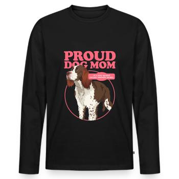 English Springer Spaniel Mom Dog Mom Gift - Men's Premium Organic Long Sleeve Shirt - black - Front - Nico (187cm)