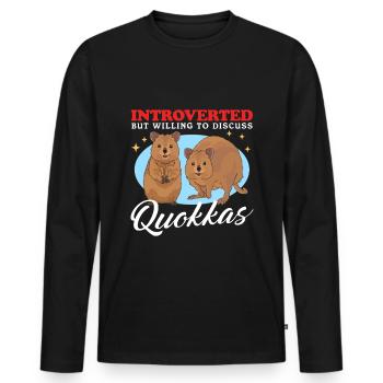Quokka Kurzschwanzkänguru Quokkas Geschenk - Männer Premium Bio Langarmshirt - Schwarz - Vorne - Nico (187cm)