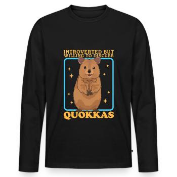 Quokka Kurzschwanzkänguru Quokkas Geschenke - Männer Premium Bio Langarmshirt - Schwarz - Vorne - Nico (187cm)