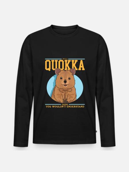 Quokka Short-tailed Kangaroo Gift - Men's Premium Organic Long Sleeve Shirt - black