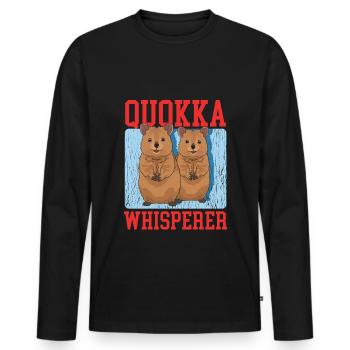 Quokkas Kurzschwanzkänguru Quokka Geschenk - Männer Premium Bio Langarmshirt - Schwarz - Vorne - Nico (187cm)