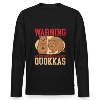 Quokka Kurzschwanzkängurus Quokkas Geschenk - Männer Premium Bio Langarmshirt - Schwarz - Vorne - Nico (187cm)