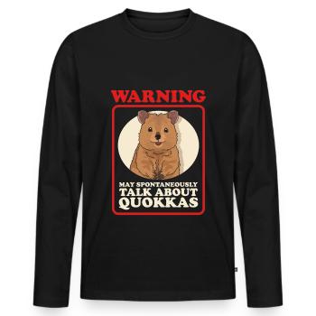 Quokka Kurzschwanzkängurus Quokkas Geschenke - Männer Premium Bio Langarmshirt - Schwarz - Vorne - Nico (187cm)