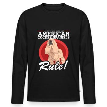 Cocker américain Spaniel chien cadeau - T-shirt manches longues Premium bio Homme - noir - Devant - Nico (187cm)