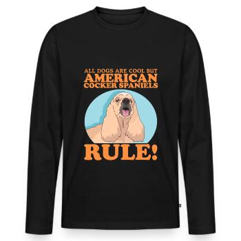 Cocker américain épagneul chien cadeaux - T-shirt manches longues Premium bio Homme - noir - Devant - Nico (187cm)