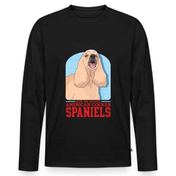 Cocker américain Spaniel cadeau - T-shirt manches longues Premium bio Homme - noir - Devant - Nico (187cm)