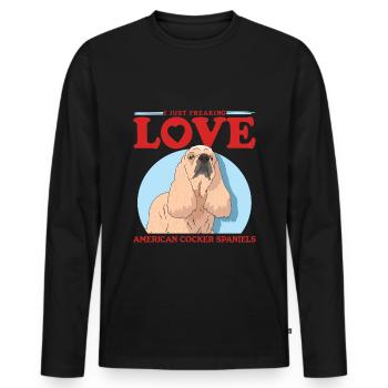 American Cocker Spaniel Owner Gift - Men's Premium Organic Long Sleeve Shirt - black - Front - Nico (187cm)
