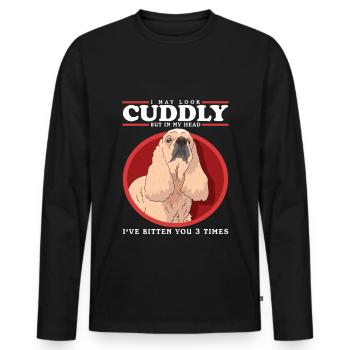 Cocker américain Propriétaire d’un chien - T-shirt manches longues Premium bio Homme - noir - Devant - Nico (187cm)