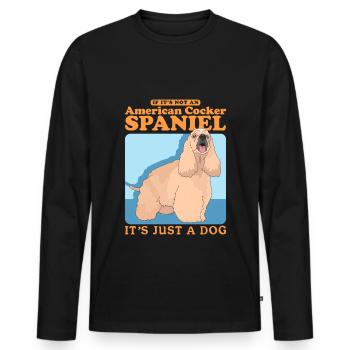Cocker américain Spaniel chien cadeau - T-shirt manches longues Premium bio Homme - noir - Devant - Nico (187cm)