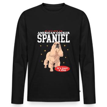 Cocker américain épagneul chien cadeaux - T-shirt manches longues Premium bio Homme - noir - Devant - Nico (187cm)
