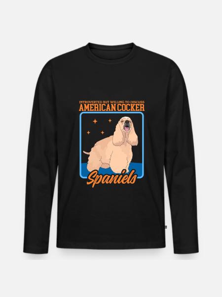 American Cocker Spaniel Gift - Men's Premium Organic Long Sleeve Shirt - black