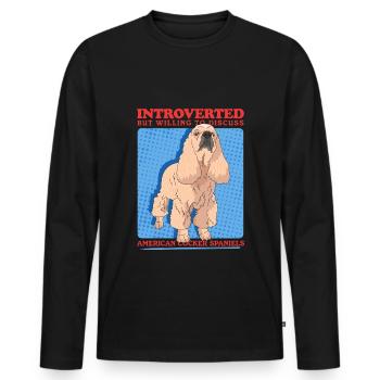 Cadeaux Cocker Spaniel Américain - T-shirt manches longues Premium bio Homme - noir - Devant - Nico (187cm)