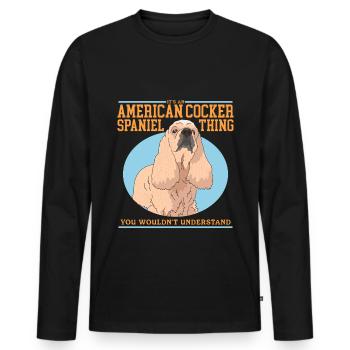 American Cocker Spaniel Owner Gift - Men's Premium Organic Long Sleeve Shirt - black - Front - Nico (187cm)