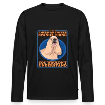 American Cocker Spaniel Owner Gifts - Men's Premium Organic Long Sleeve Shirt - black - Front - Nico (187cm)
