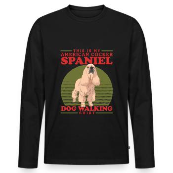 Cocker américain Spaniel Cadeau drôle - T-shirt manches longues Premium bio Homme - noir - Devant - Nico (187cm)