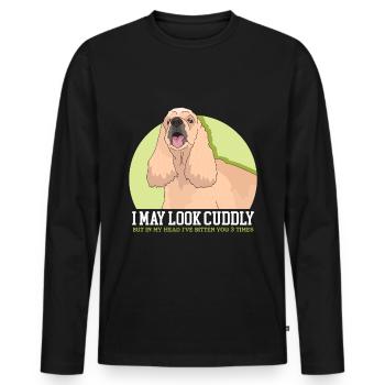 American Cocker Spaniel Dog Lover - Men's Premium Organic Long Sleeve Shirt - black - Front - Nico (187cm)