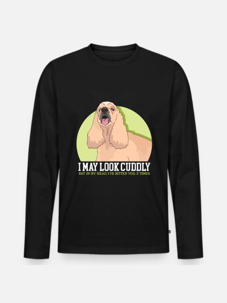 American Cocker Spaniel Dog Lover - Men's Premium Organic Long Sleeve Shirt - black