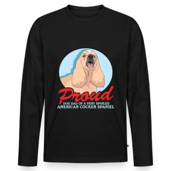 Cocker américain Spaniel Dad Gift - T-shirt manches longues Premium bio Homme - noir - Devant - Nico (187cm)