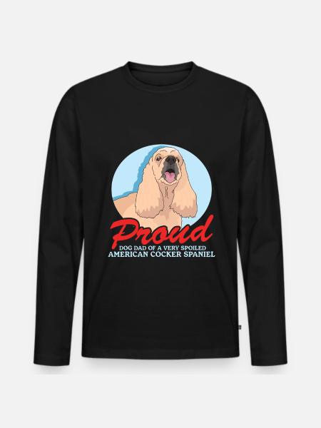 American Cocker Spaniel Dad Gift - Men's Premium Organic Long Sleeve Shirt - black