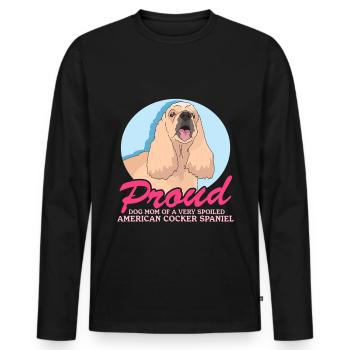 Cocker américain Spaniel Maman Cadeau - T-shirt manches longues Premium bio Homme - noir - Devant - Nico (187cm)