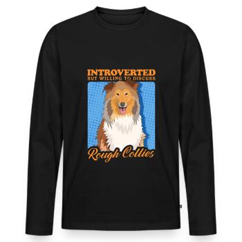 Collie Collie Longhair Dog Rough Collies Cadeau - T-shirt manches longues Premium bio Homme - noir - Devant - Nico (187cm)