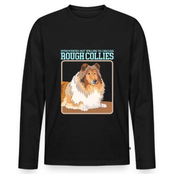 Collie Collie Longhair Dog Rough Collies Cadeaux - T-shirt manches longues Premium bio Homme - noir - Devant - Nico (187cm)